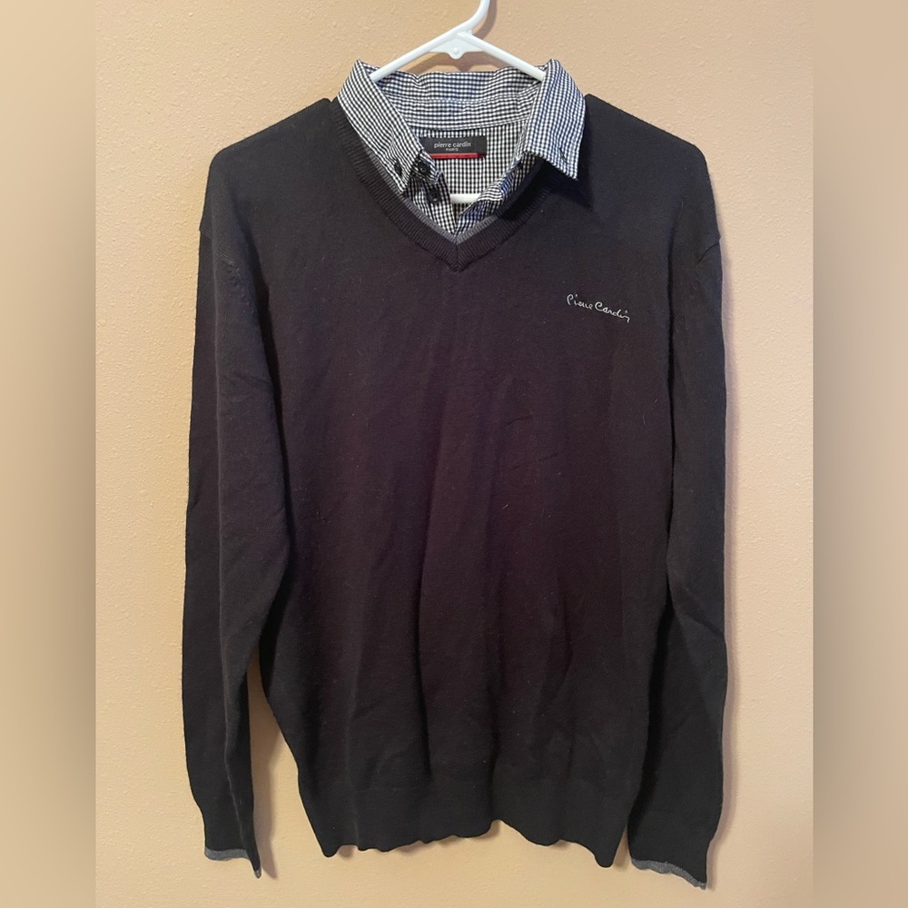 Pierre Cardin Men's V-Neck Sweater in Black